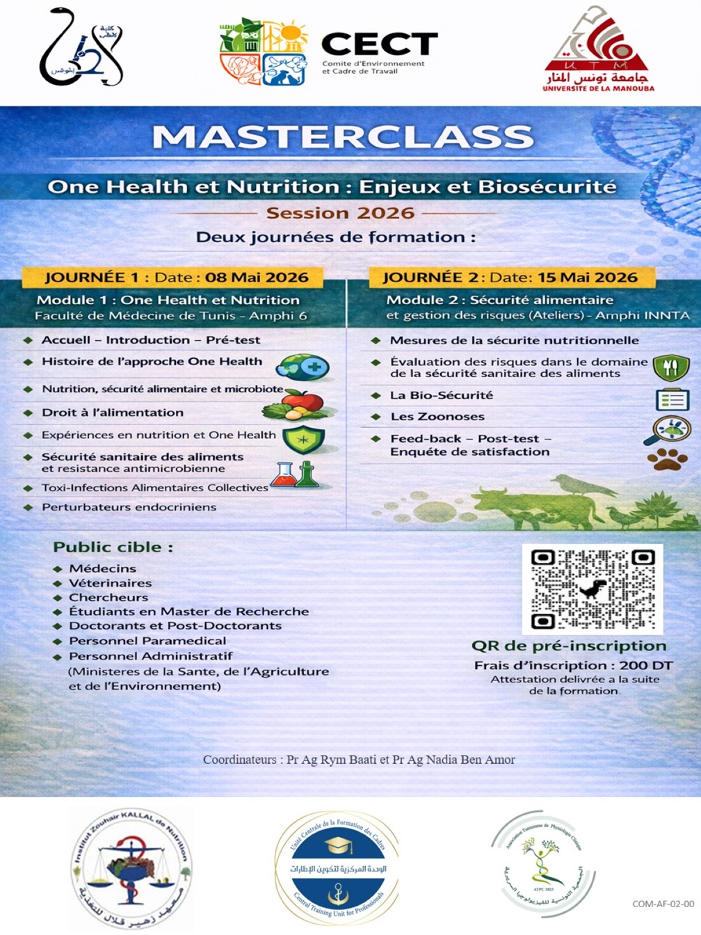 Affiche One health et nutrition : enjeux et biosécurité