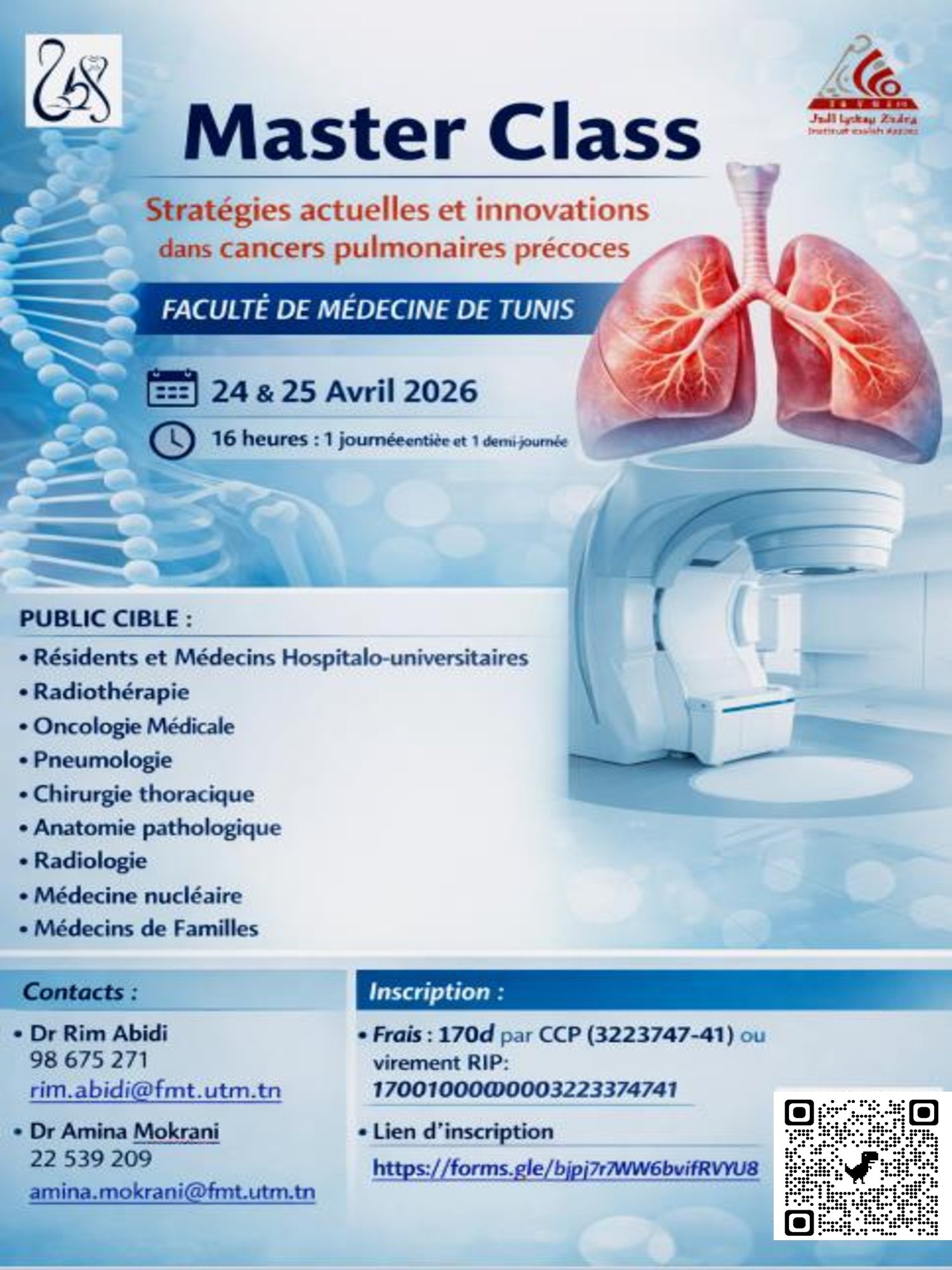 Affiche Masterclass Stratégies actuelles et innovations dans les cancers pulmonaires précoces