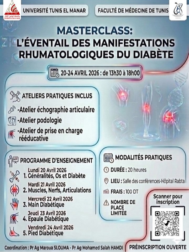 Affiche L'Éventail des Manifestations Rhumatologiques du Diabète
