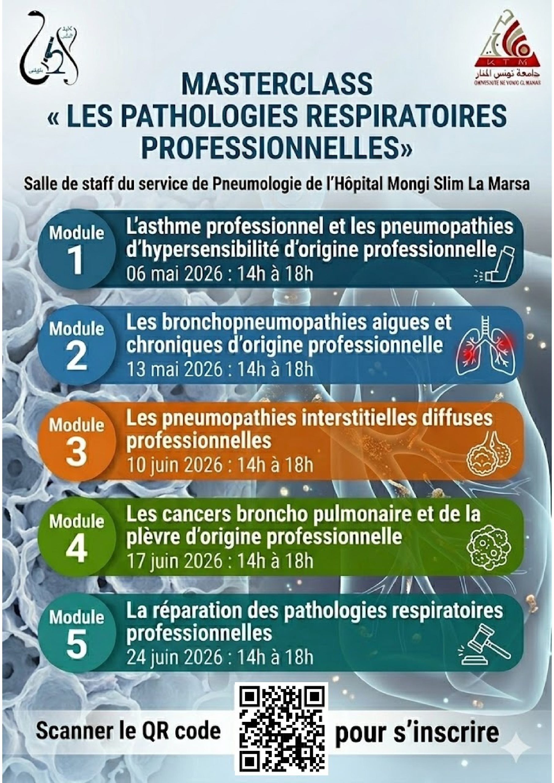 Affiche Les pathologies professionnelles respiratoires