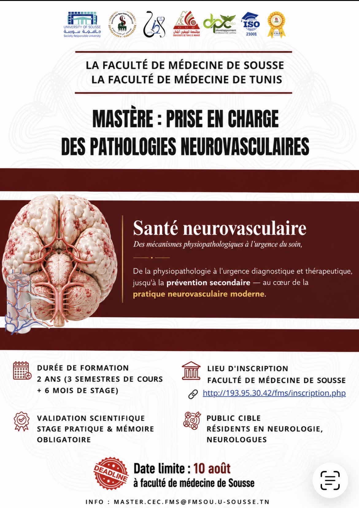 Affiche Officielle - Mastère Pathologies Neurovasculaires