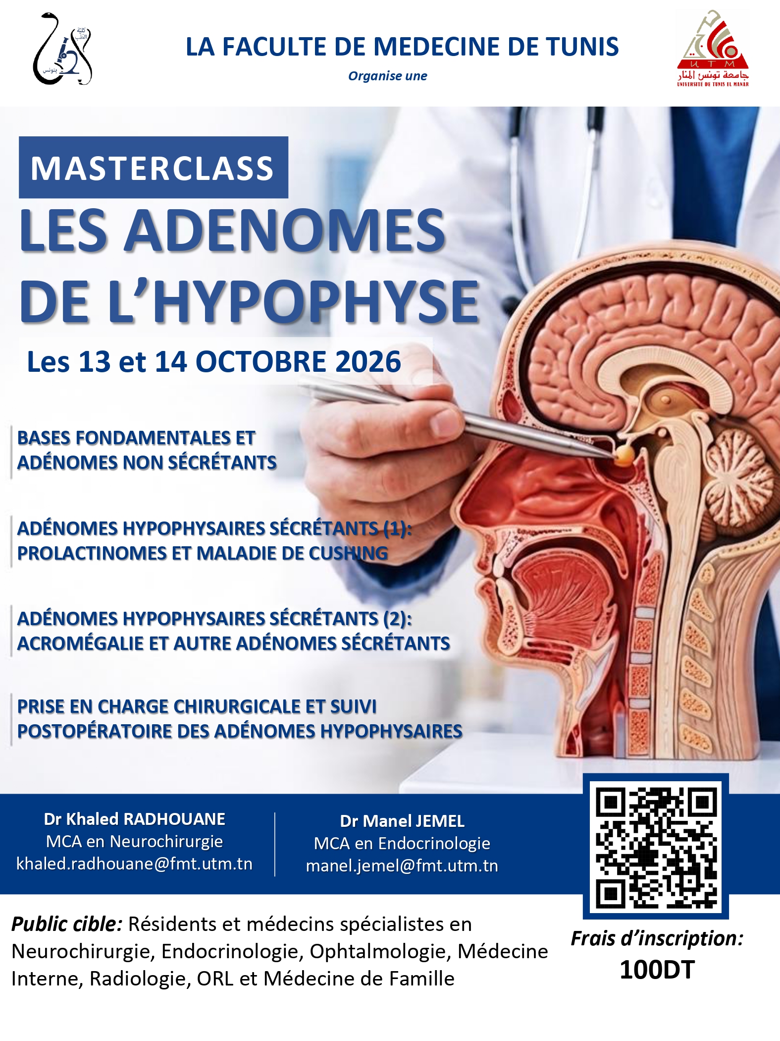 Affiche Masterclass Les adénomes hypophysaires