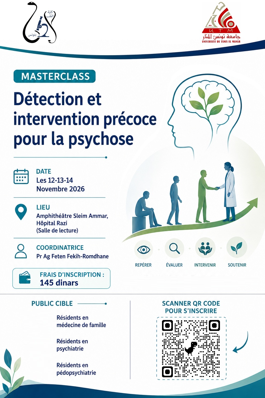 Affiche Masterclass Détection et intervention précoce pour la psychose